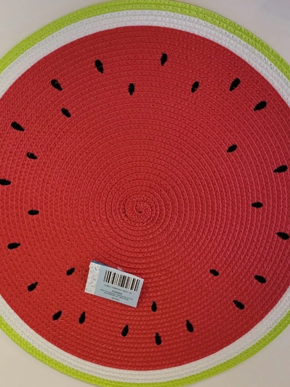 4x Hobby Lobby Watermelon 15” Round Woven Placemat Table Top 4pc Lot Charger